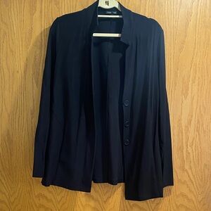 Eileen Fisher Black Blazer with Draped Front